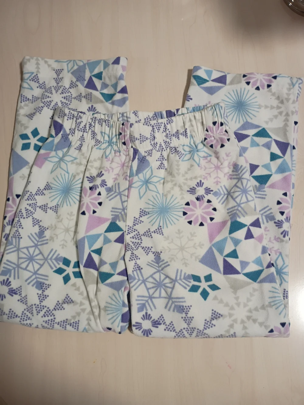 Gymboree White, Blue, Purple & Pink Snowflake Pajama Bottoms